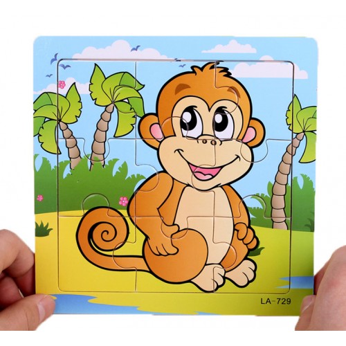 EVERY FAMILY - 24 Styles Wooden Kids Jigsaw Puzzles Toys With Animals Monkey